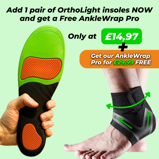 1 EXTRA Pair OrthoLight insoles + Free AnkleWrap Pro