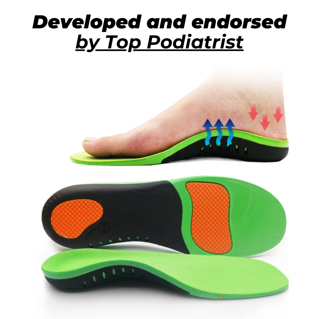 Orthopedic insoles recommended by top podiatrist - With heel cushioning and arch support